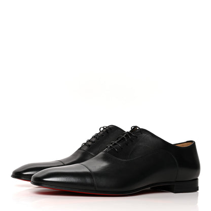 Christian Louboutin Calfskin Mens Greggo Flat Oxfords 45.5 Black 3 of 8