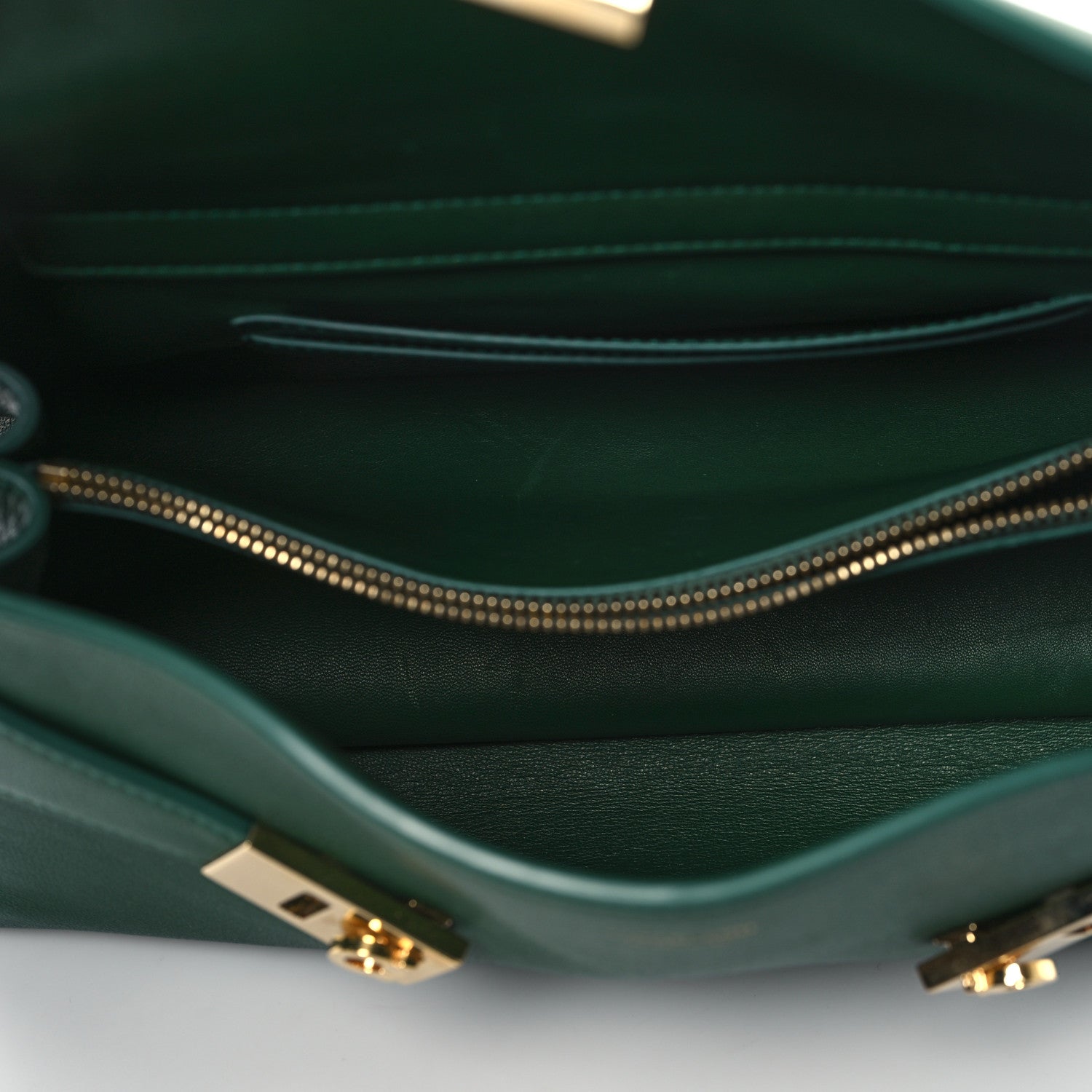Salvatore Ferragamo Calfskin Medium Hug Soft Shoulder Bag Forest