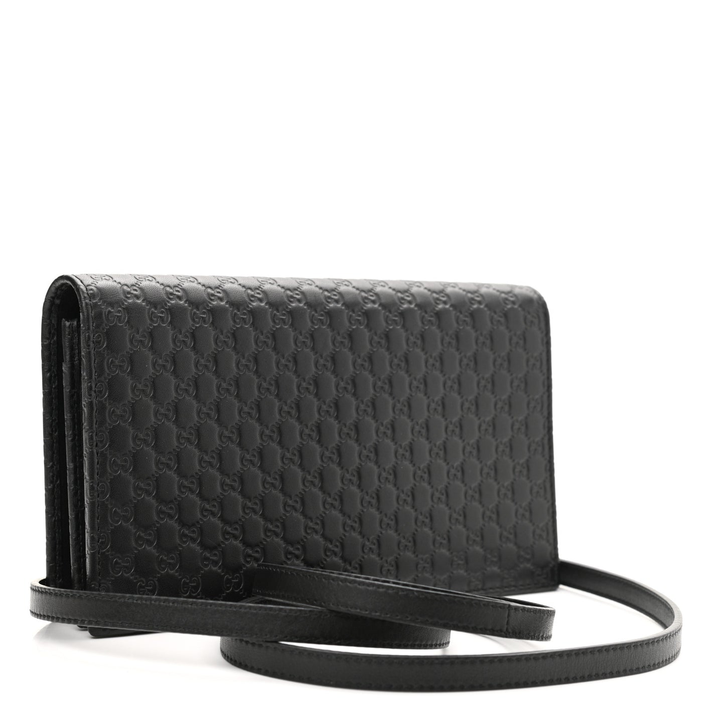 Microguccissima Crossbody Wallet Black