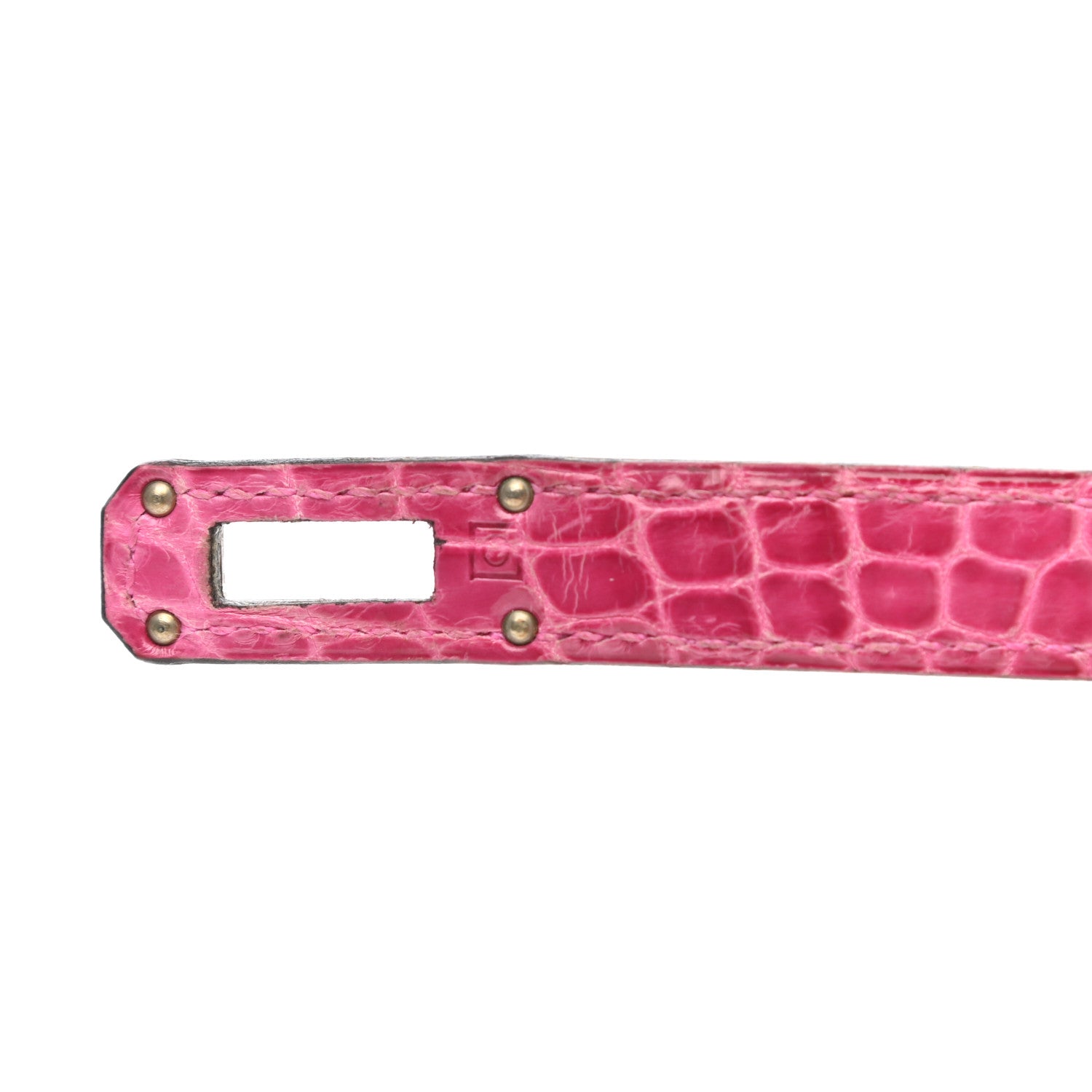 Hermes Shiny Alligator Kelly Longue Wallet Fuchsia 8 of 9