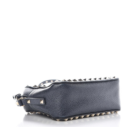 Valentino Garavani Pebbled Calfskin Rockstud Camera Crossbody Bag Deep Denim 4 of 14