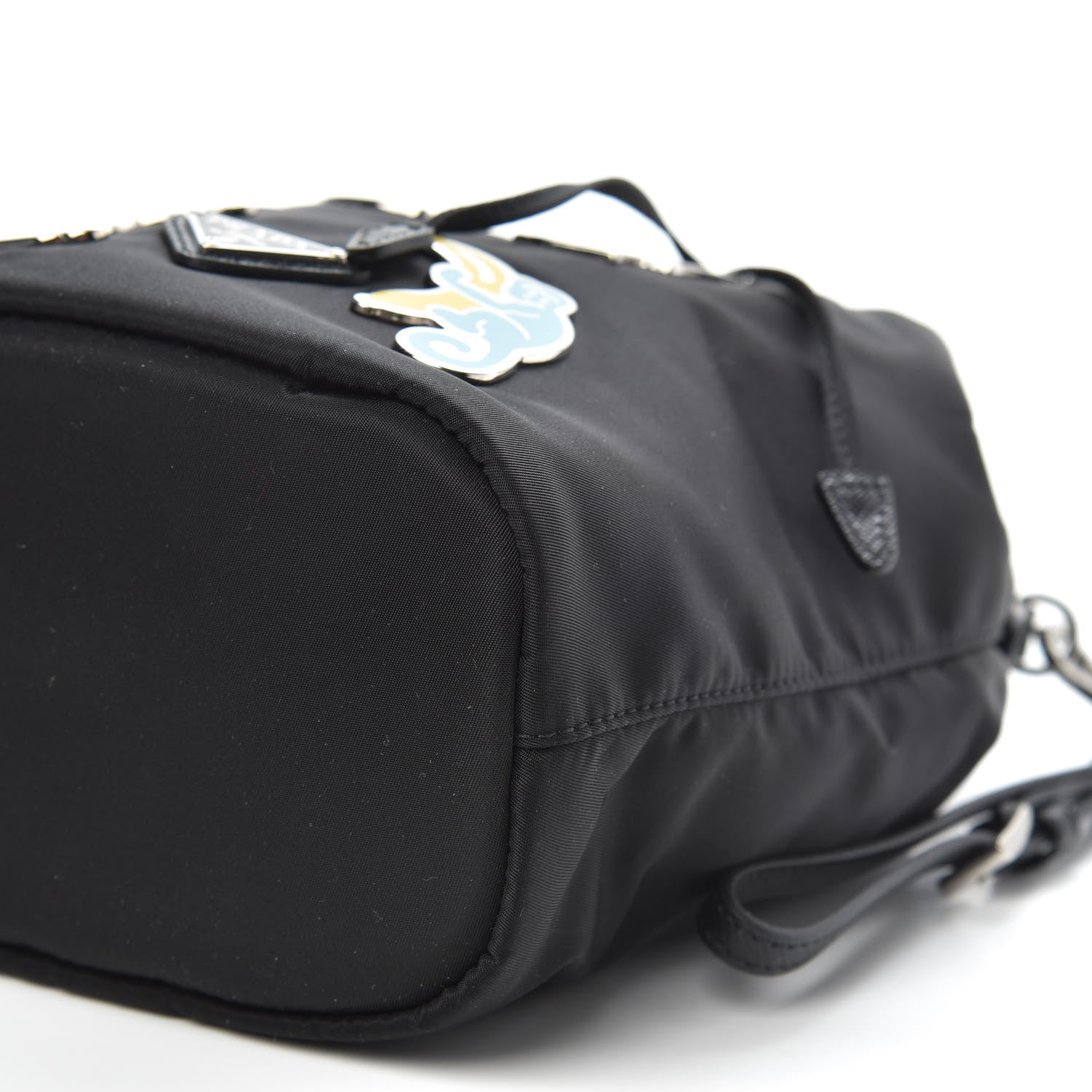 Prada Tessuto Nylon Saffiano Smalto Bucket Wristlet Black 8 of 8