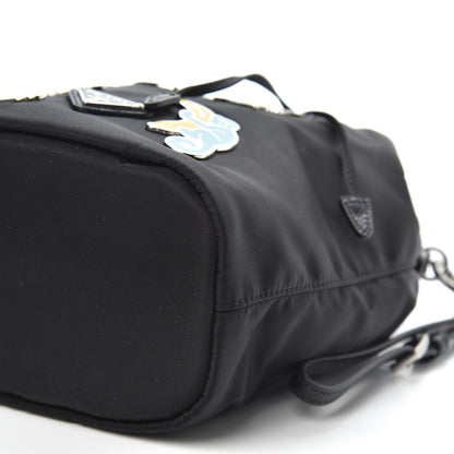 Prada Tessuto Nylon Saffiano Smalto Bucket Wristlet Black 8 of 8