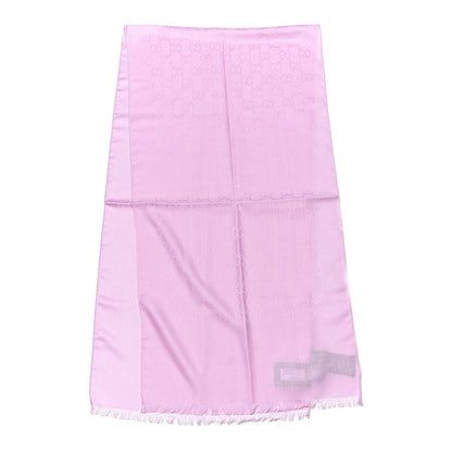 Gucci Wool Silk GG Monogram GGNat Scarf Rose 3 of 4