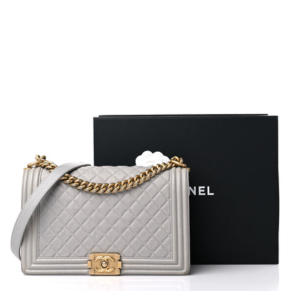 Chanel Caviar Quilted New Medium Boy Flap Grey 19 of 19