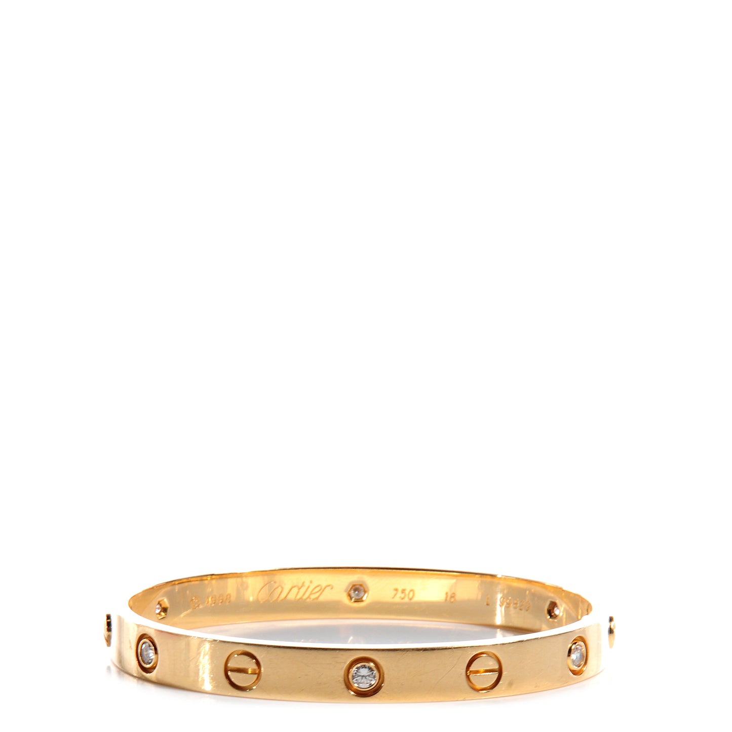 18K Yellow Gold 6 Diamond LOVE Bracelet 18