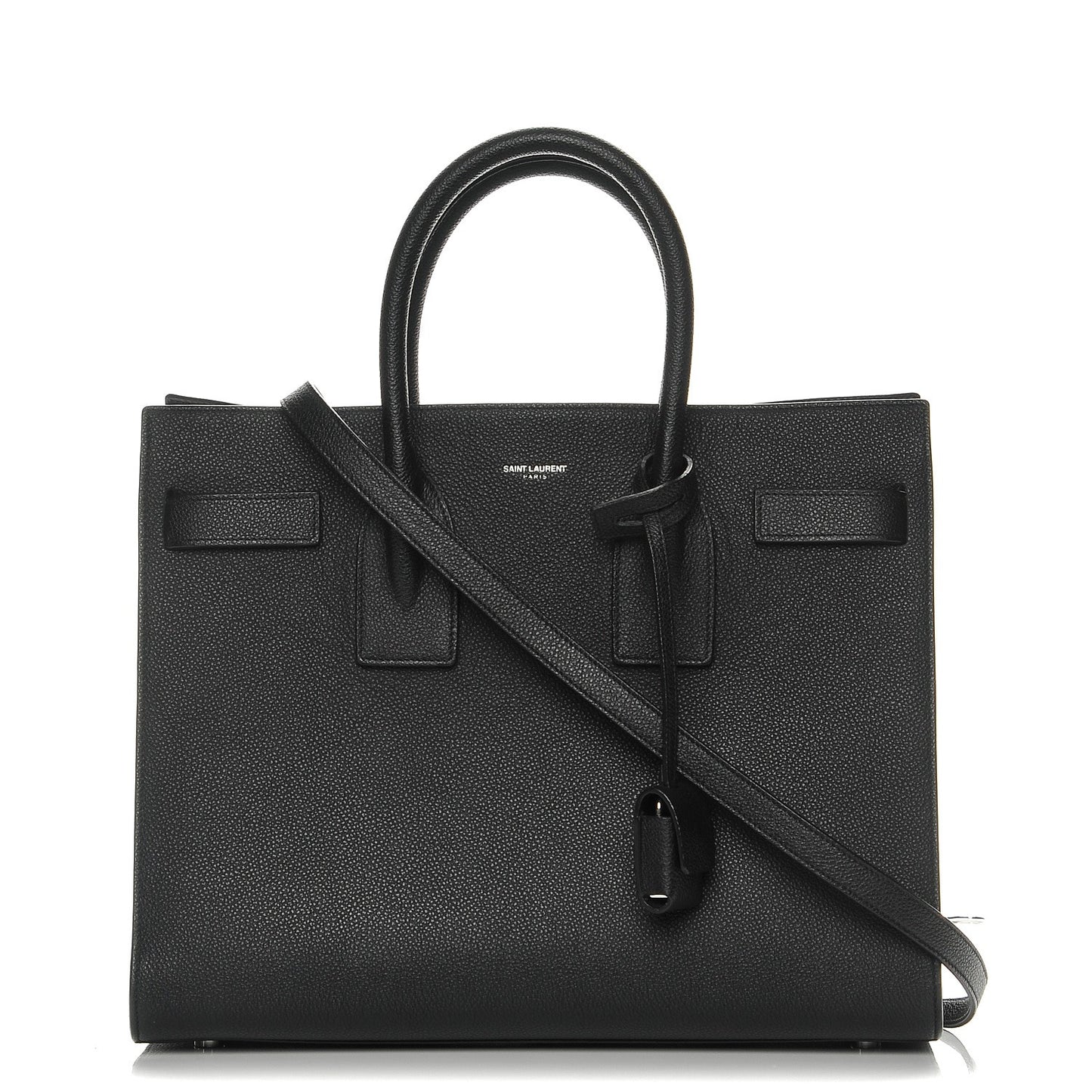 Grained Calfskin Small Sac De Jour Black