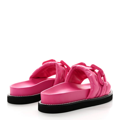 Louis Vuitton Calfskin Embossed Monogram Sunset Flat Comfort Mule 37 Rose Pop 4 of 8