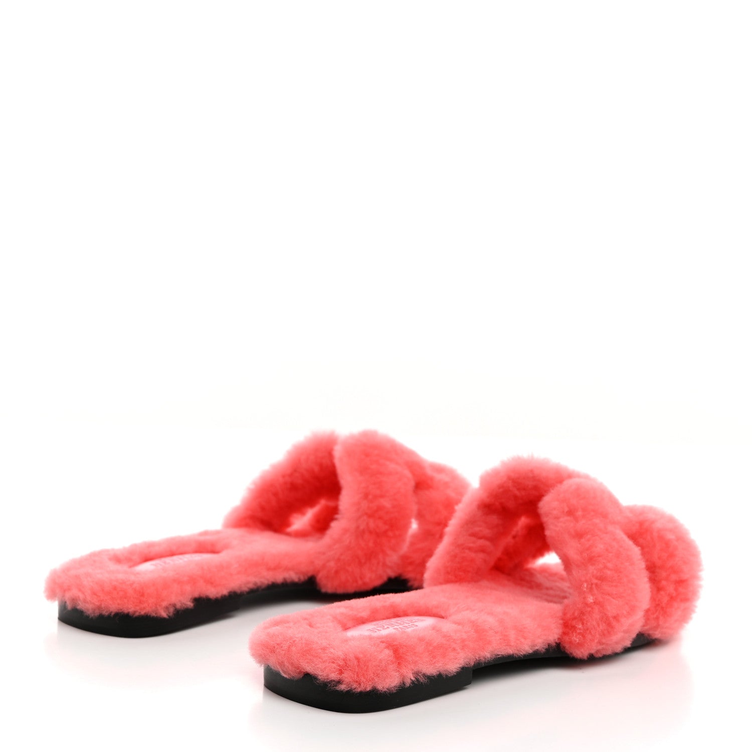 Hermes Woolskin Oran Sandals 38.5 Rose Du Desert 4 of 7