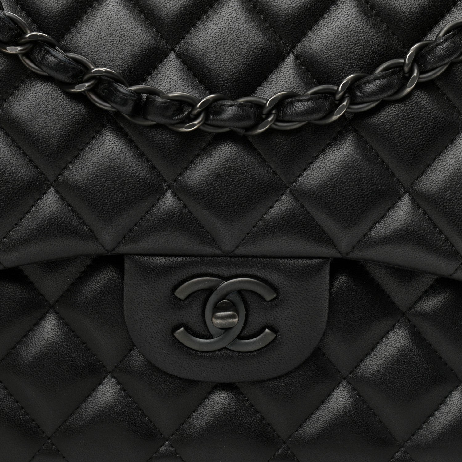 Chanel Lambskin Quilted Jumbo Double Flap So Black 8 of 12