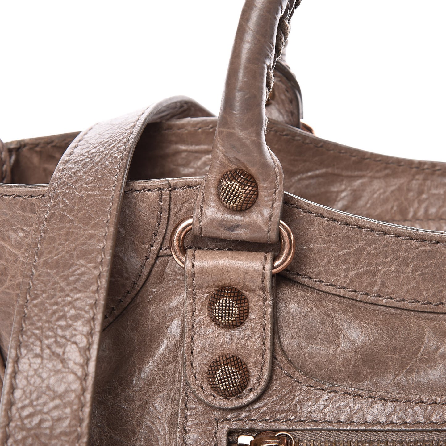 Agneau Giant 12 Rose Gold Hardware Velo Gris Poivre