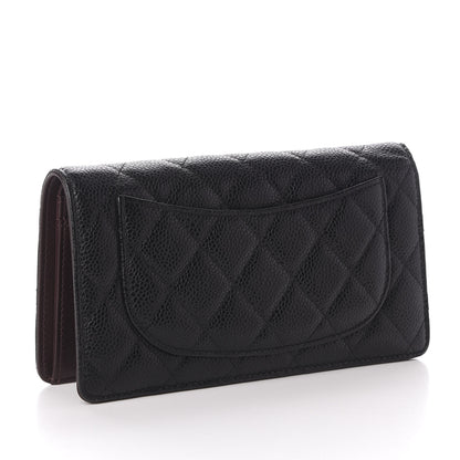 Chanel Caviar Quilted Yen Wallet Black 3 of 11