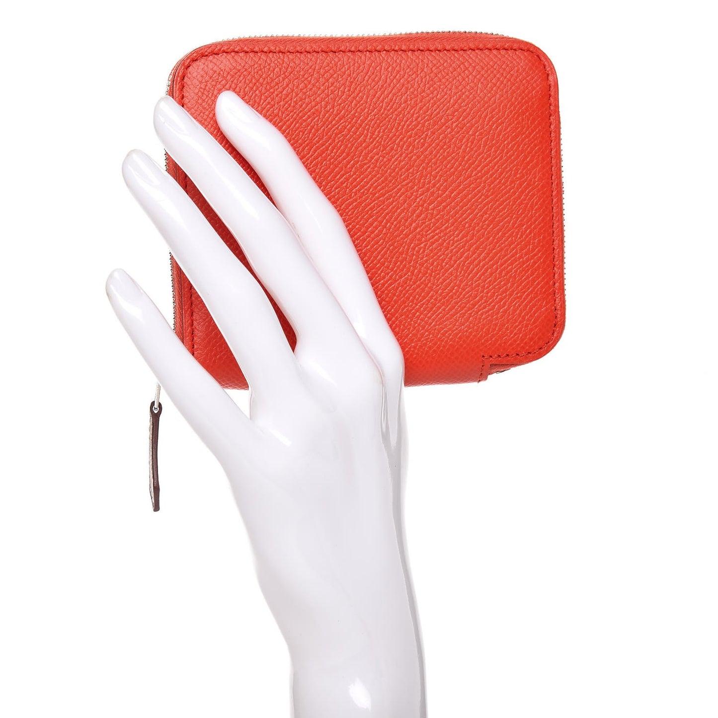 Epsom Silk'in Compact Wallet Orange Poppy Bleu Saint Cyr