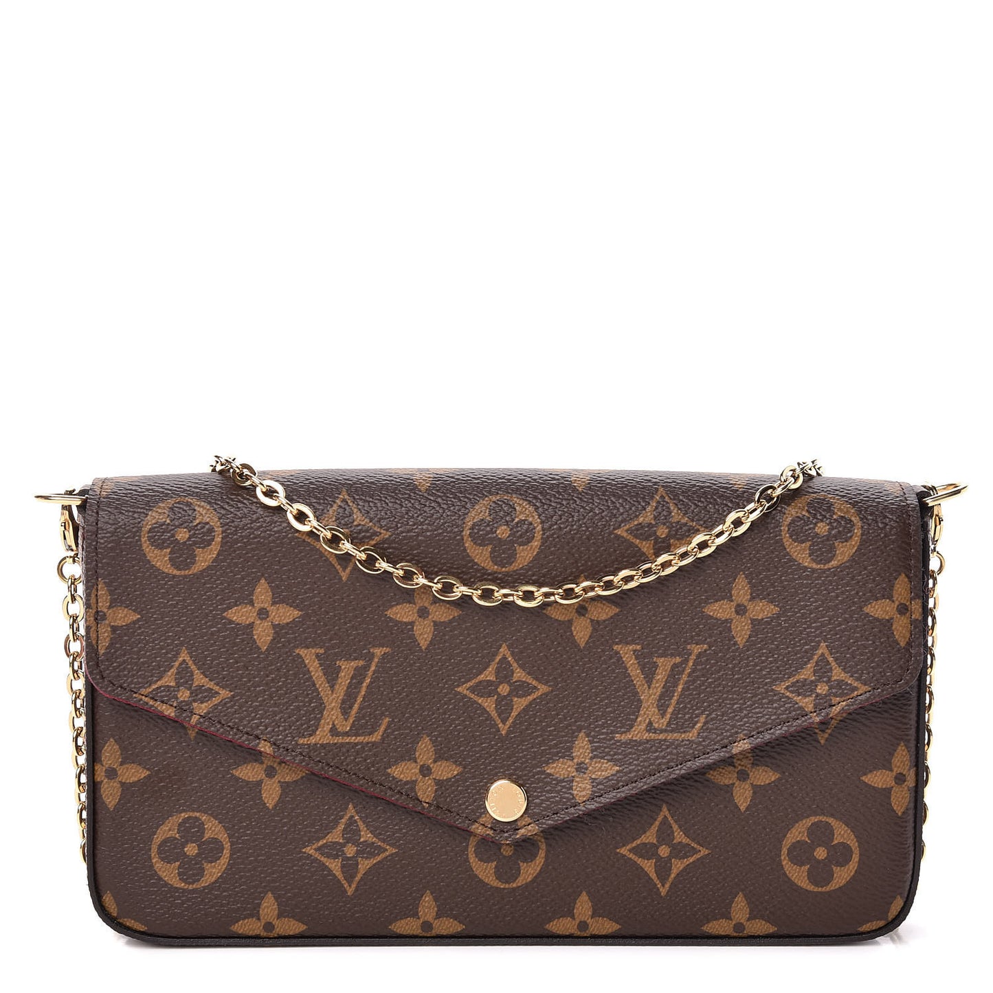Monogram Pochette Felicie Chain Wallet Fuchsia