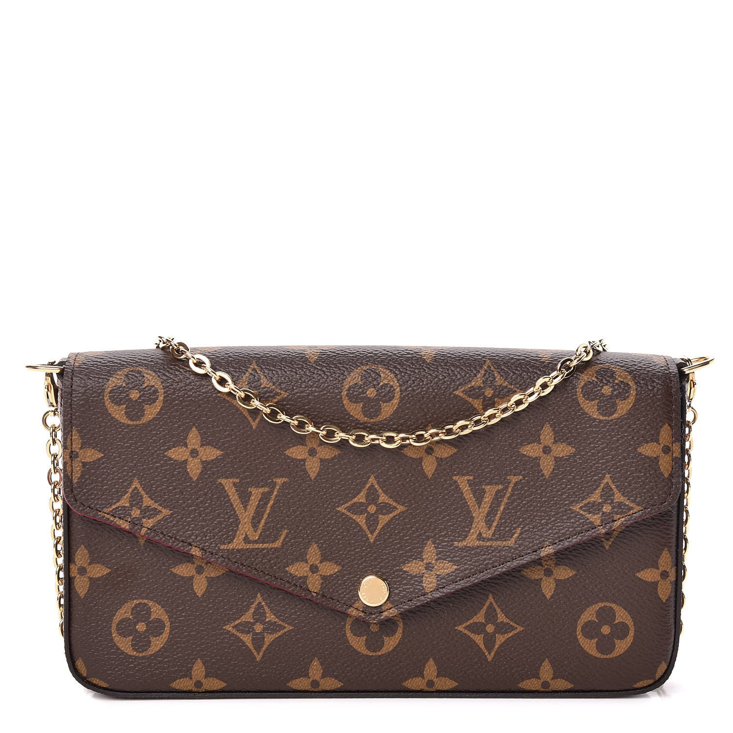 Louis Vuitton Monogram Pochette Felicie Chain Wallet Fuchsia 1 of 11