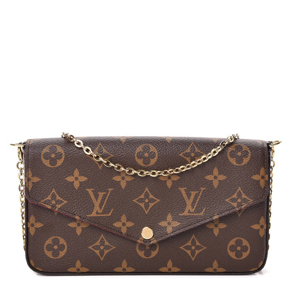 Louis Vuitton Monogram Pochette Felicie Chain Wallet Fuchsia 1 of 11