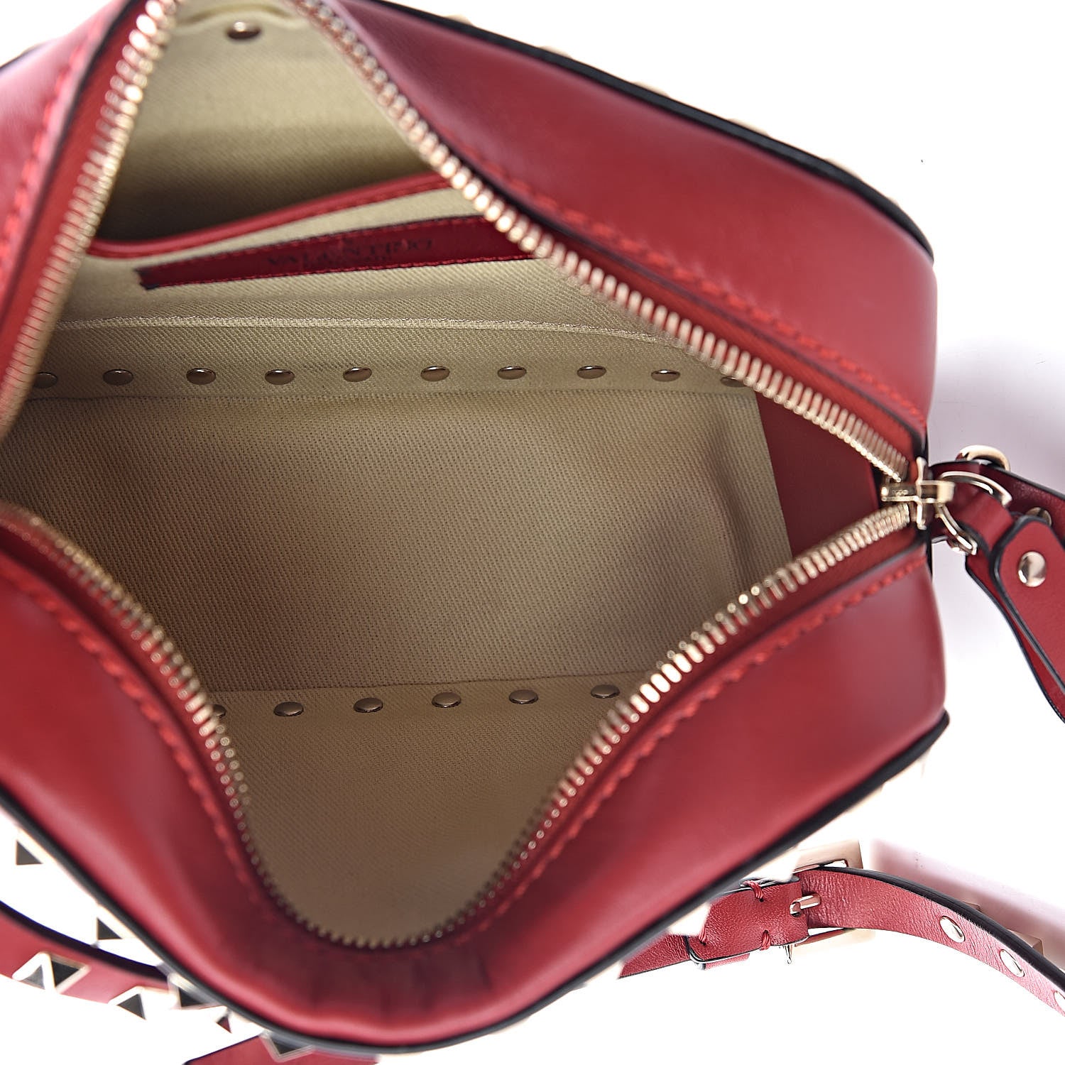 Valentino Garavani Calfskin Rockstud Camera Crossbody Bag Red 5 of 9