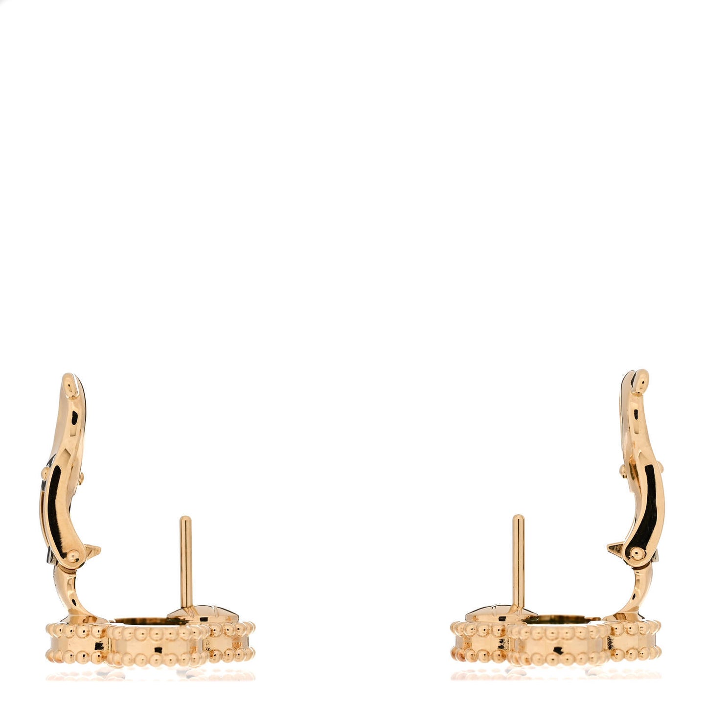 18K Yellow Gold Malachite Vintage Alhambra Earrings