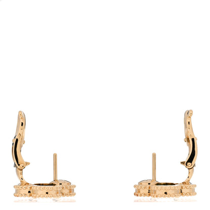 Van Cleef & Arpels 18K Yellow Gold Malachite Vintage Alhambra Earrings 3 of 5