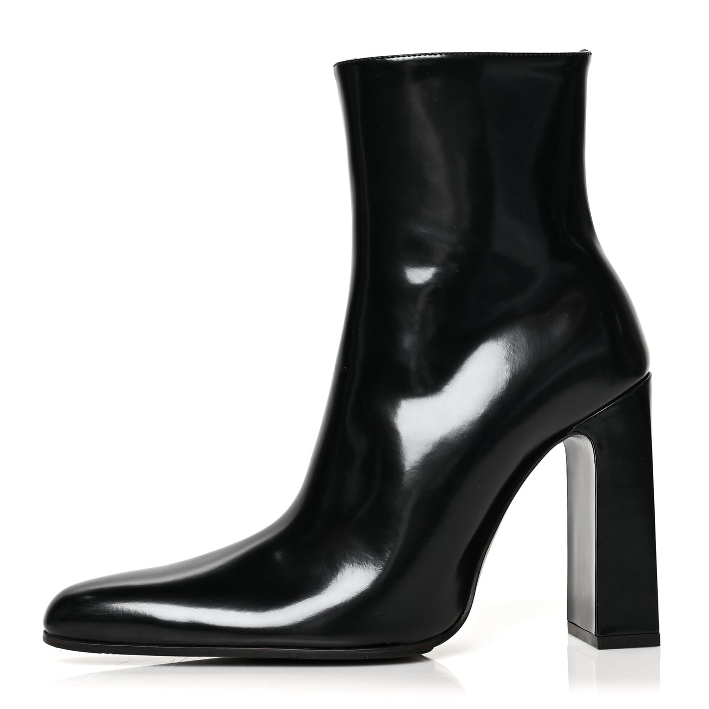 Patinated Calfskin Round Toe 110 Booties 38 Black