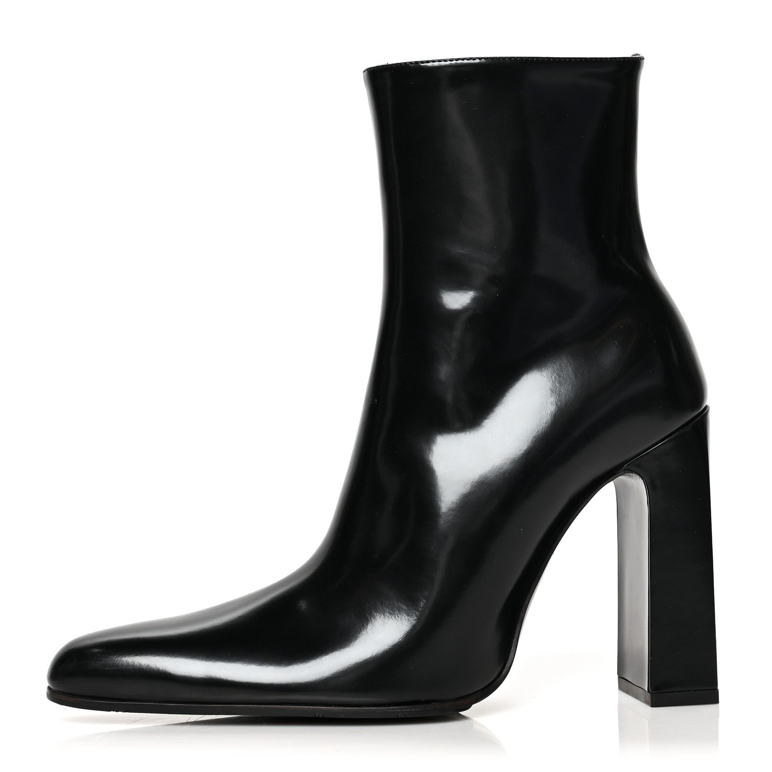 Balenciaga Patinated Calfskin Round Toe 110 Booties 38 Black 1 of 7