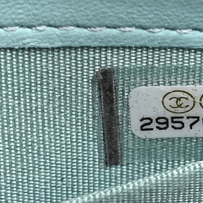 Chanel Lambskin Quilted Mini Trendy CC Chain Wallet Light Blue 6 of 10