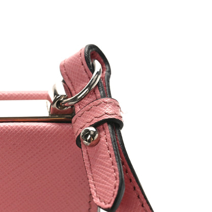 Prada Saffiano Patch Comics Light Frame Bag Pink 9 of 9