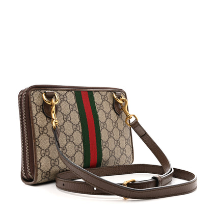Gucci GG Supreme Monogram Web Ophidia Double Zip Shoulder Bag Beige New Acero 3 of 15