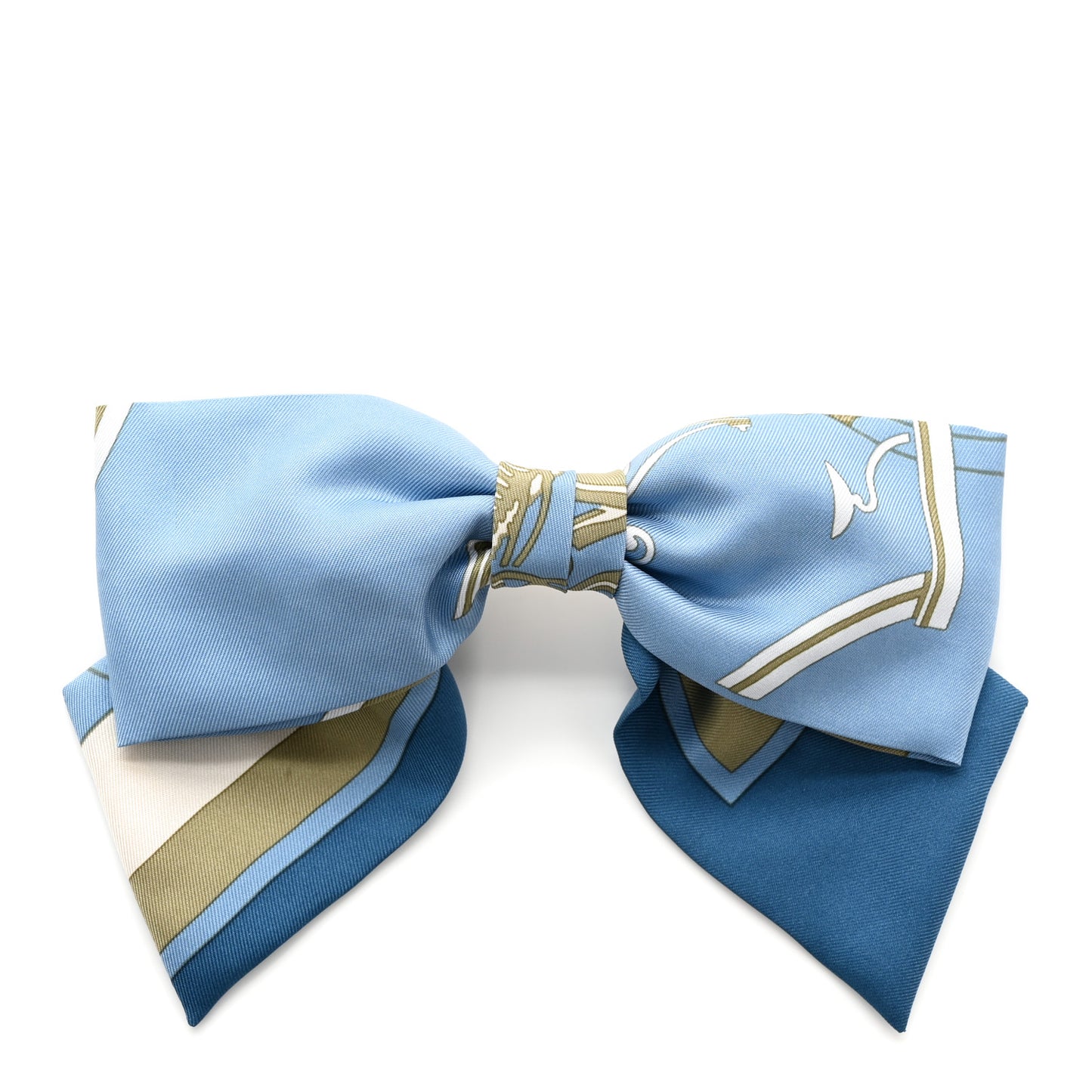 Silk Ex Libris Grenelle Hair Clip Bleu Cyclade
