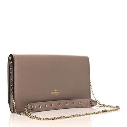 Valentino Garavani Vitello Rockstud Crossbody Wallet on Chain Poudre 2 of 10