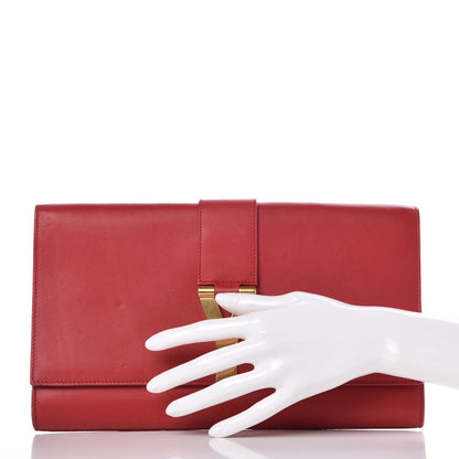 Saint Laurent Calfskin Classic Y Ligne Clutch Red 2 of 18