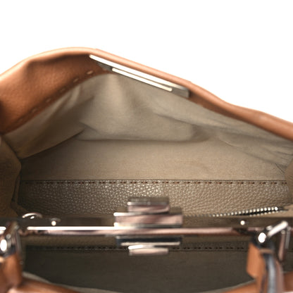 Fendi Cuoio Romano Selleria Bi-Color Medium Peekaboo Iconic Satchel Mou Deserto 6 of 11