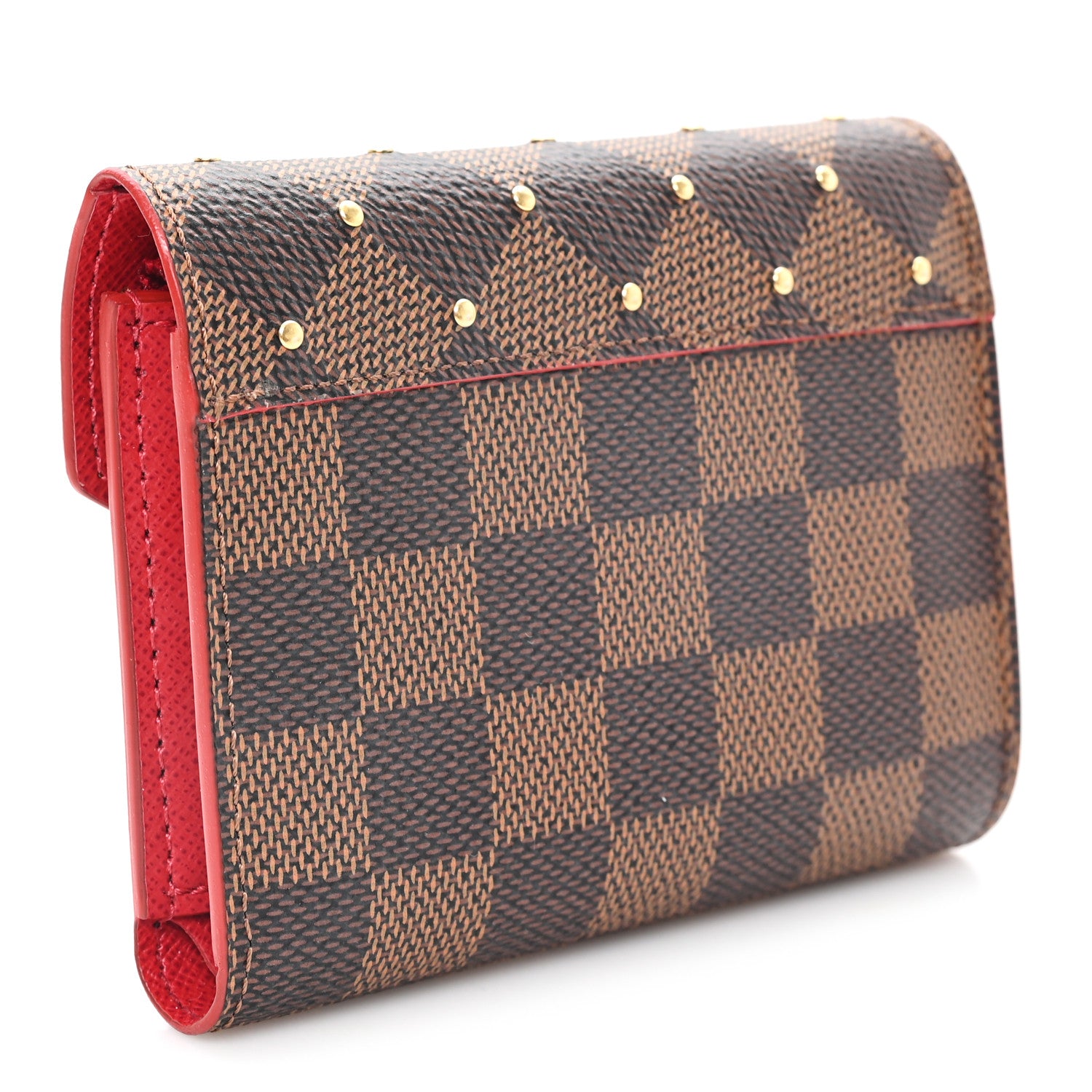 Louis Vuitton Damier Ebene Studded Victorine Wallet Cherry 3 of 6