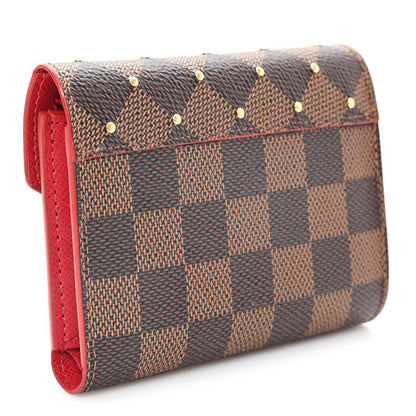 Louis Vuitton Damier Ebene Studded Victorine Wallet Cherry 3 of 6