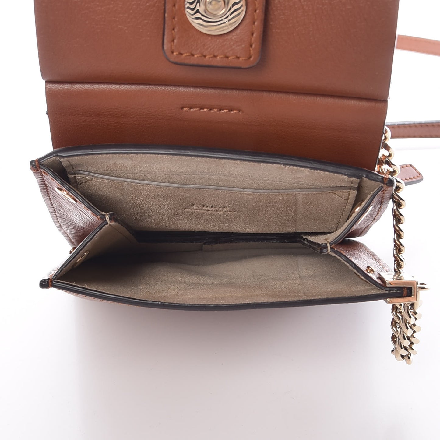 Suede Calfskin Mini Faye Bracelet Bag Tobacco