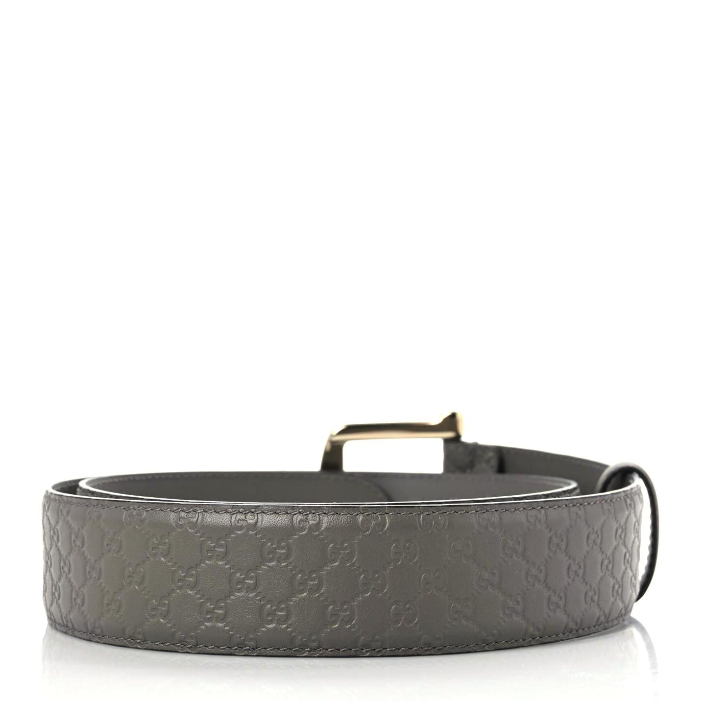 Soft Microguccissima Margaux Calfskin Belt 90 36 Loess