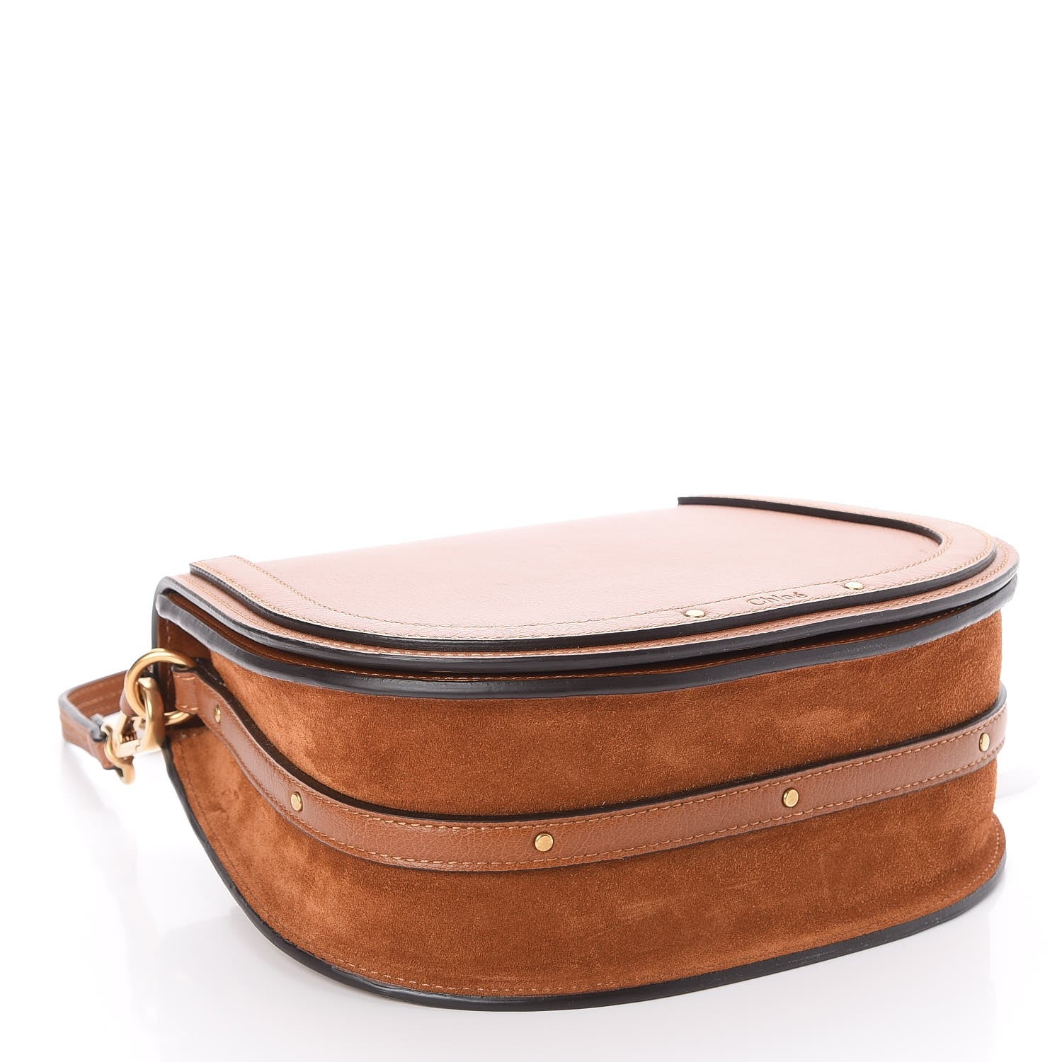 Chloe Calfskin Suede Medium Nile Bracelet Bag Caramel 4 of 7
