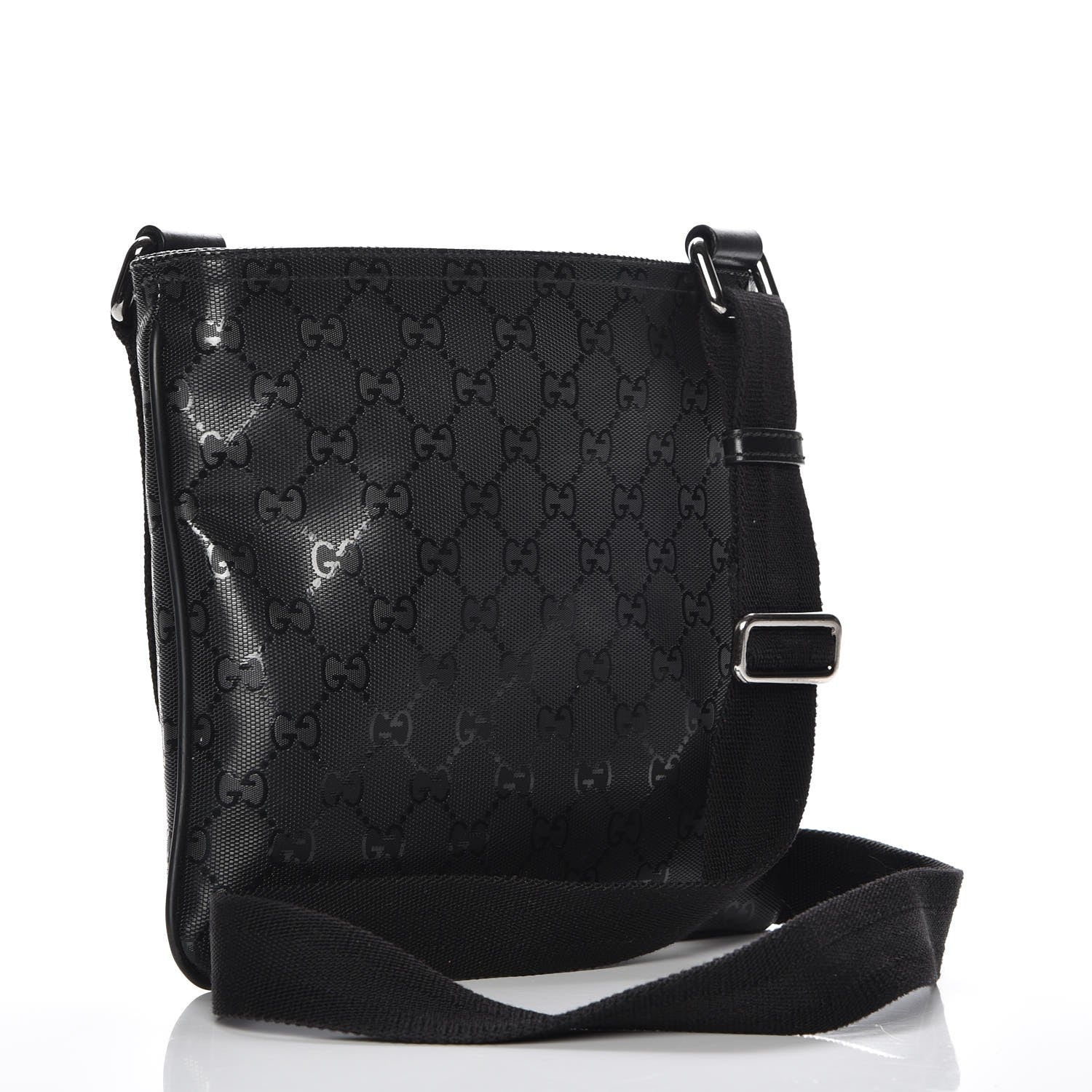 Gucci Imprime Monogram Small Flat Messenger Bag Black 3 of 7