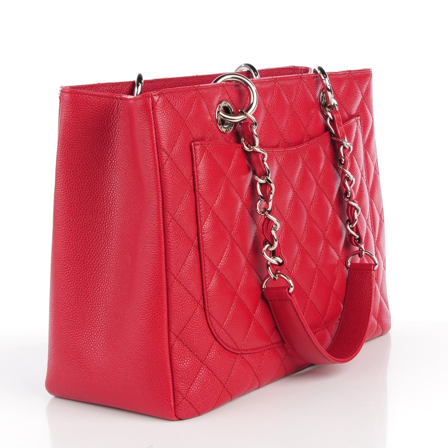 Caviar Quilted Grand Shopping Tote GST Red