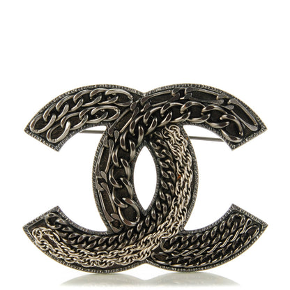 Chanel Ruthenium Chain CC Large Brooch Pin 1 of 7