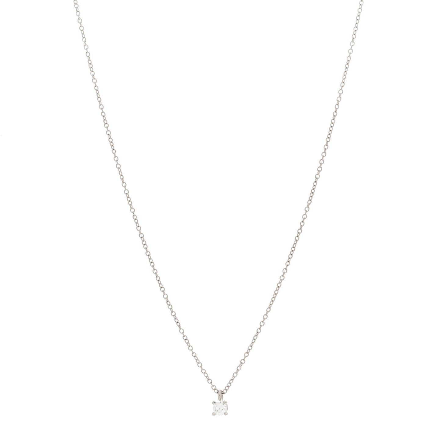 Platinum Diamond .12ct Solitaire Pendant Necklace