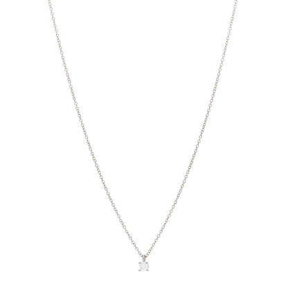 Tiffany Platinum Diamond .12ct Solitaire Pendant Necklace 1 of 4