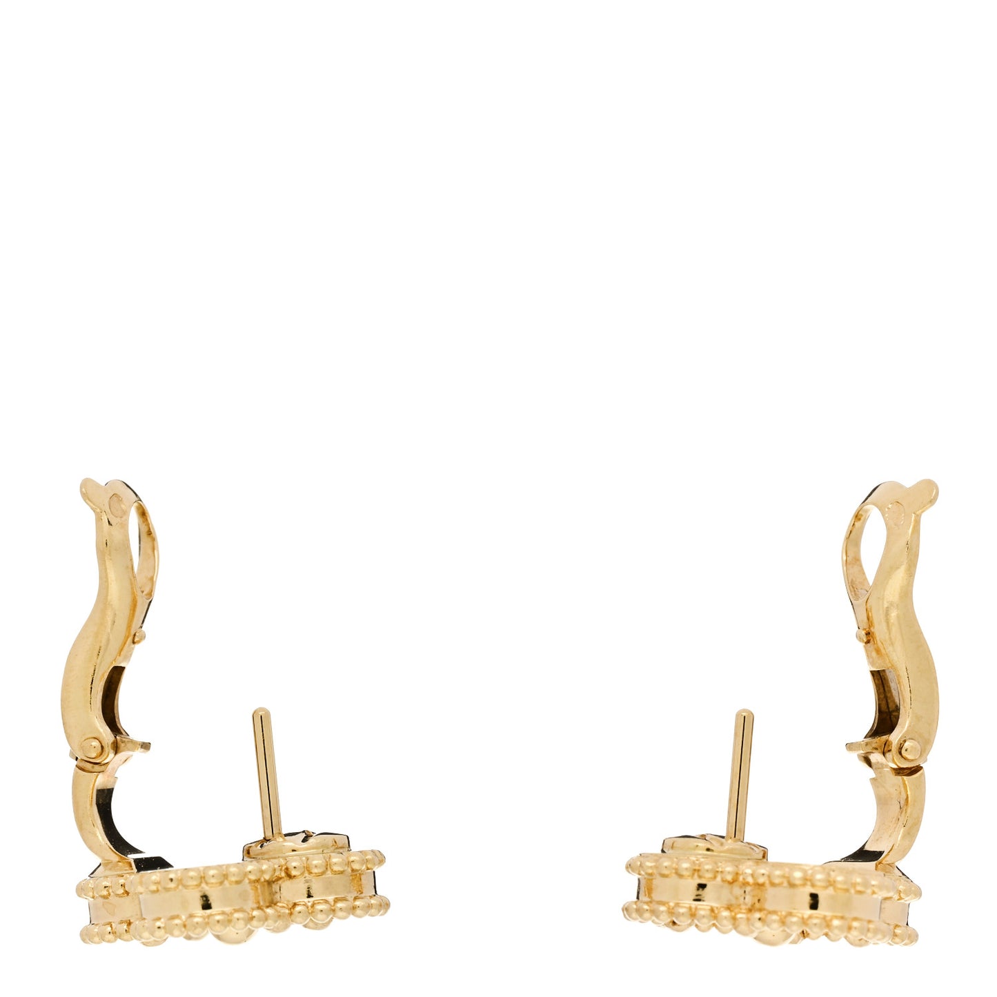 18K Yellow Gold Guilloche Vintage Alhambra Earrings