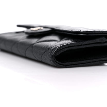 Chanel Caviar Quilted Medium Gusset Flap Wallet Black 10 of 11
