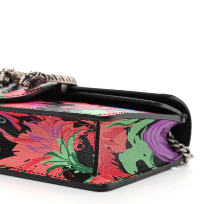 Gucci X KEN SCOTT New Shangai Calfskin Jenny Floral Print Super Mini Dionysus Shoulder Bag Black Pink 9 of 10