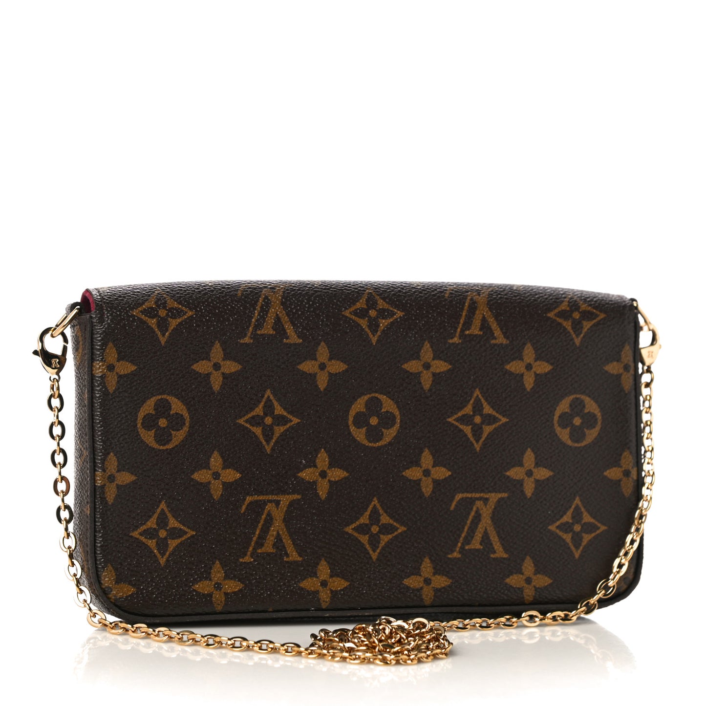 Monogram Pochette Felicie Chain Wallet Fuchsia