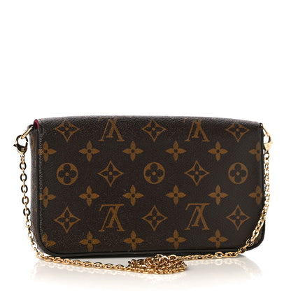 Louis Vuitton Monogram Pochette Felicie Chain Wallet Fuchsia 4 of 11