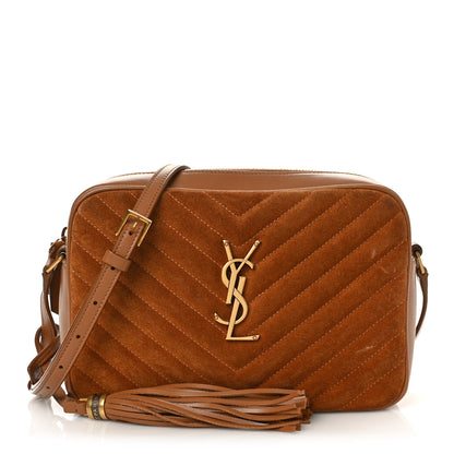 Saint Laurent Suede Matelasse Monogram Lou Camera Bag Cinnamon 1 of 9