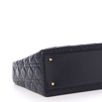 Christian Dior Lambskin Cannage Medium Lady Dior Navy Blue 9 of 11