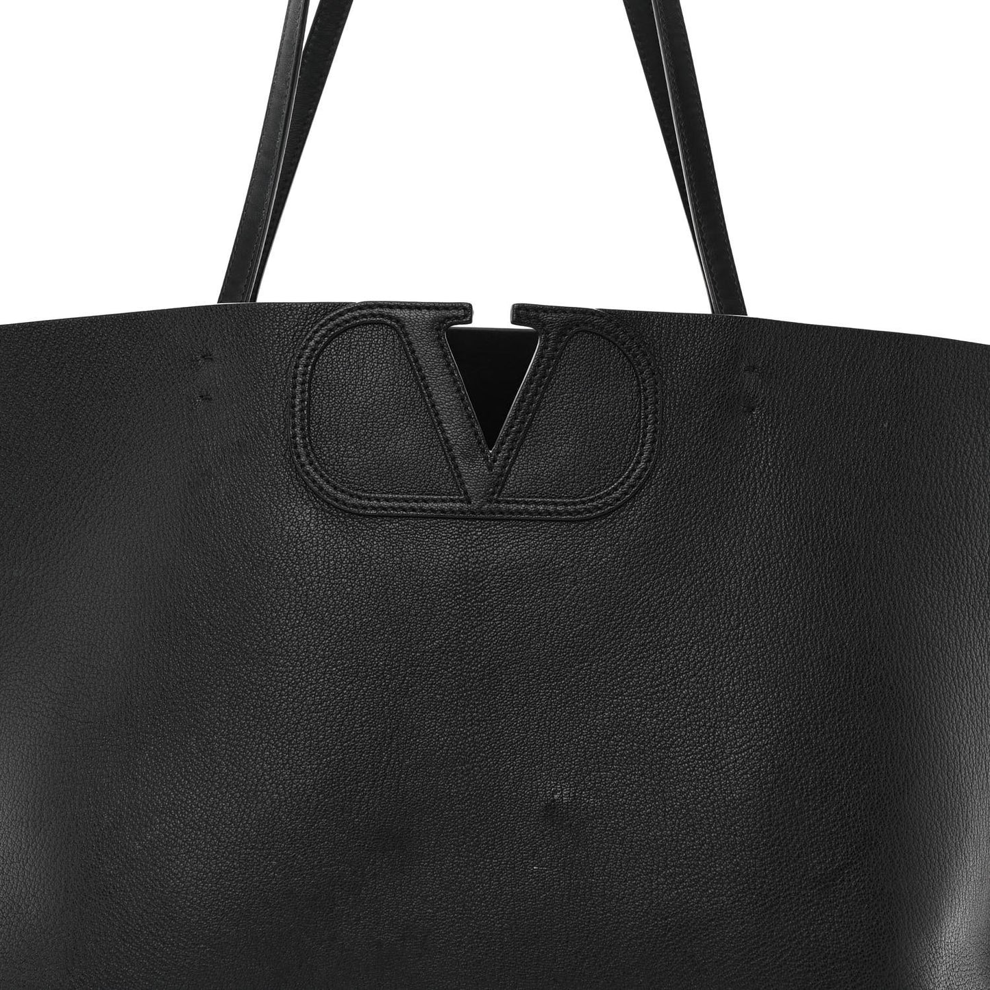 Calfskin Large Vlogo Tote Black